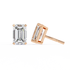 2.39 Carat Emerald-Cut Lab-Grown Diamond Solitaire Stud Earrings – Emerald Gleam
