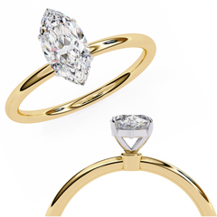Ylvaris 0.82 Carat Marquise Lab-Grown Diamond Solitaire Ring
