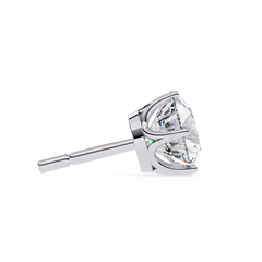 2.57 Carat Total Weight Round Diamond Stud Earrings with 6-Prong Setting