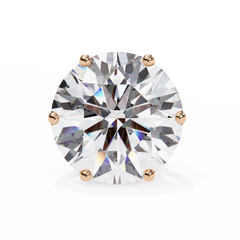 2.57 Carat Total Weight Round Diamond Stud Earrings with 6-Prong Setting