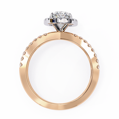 1.56 Carat Oval Cut Halo Solitaire Ring with Split Shank in 18K Gold – Wedding & Anniversary Ring for Women