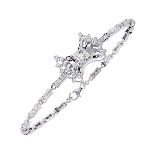 Solitairekart Diamond Bow Bracelet - 1.65 Ct