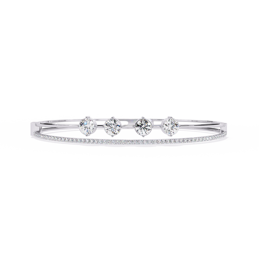 Elegant Round Lab-Grown Diamond Bangle Bracelet 2.32 Ct