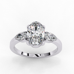 Luminous Cascade 1.53 Carat Oval Cut Solitaire Diamond Ring
