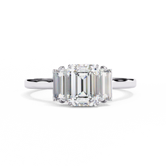 Angelina Jolie Inspired 1.44 Carat Emerald Cut Engagement Ring