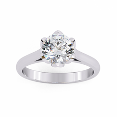 1.41 ct Round Lab-Grown Diamond Solitaire Ring in 18K Gold