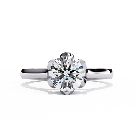 1.41 ct Round Lab-Grown Diamond Solitaire Ring in 18K Gold
