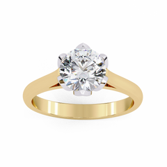 1.41 ct Round Lab-Grown Diamond Solitaire Ring in 18K Gold
