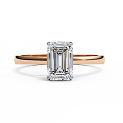 1.2 Carat Emerald Cut Lab-Grown Diamond Solitaire Engagement Ring in 18K White Gold