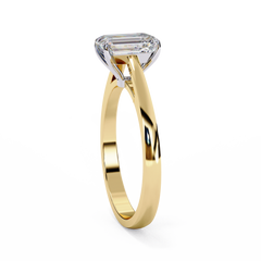 1.2 Carat Emerald Cut Lab-Grown Diamond Solitaire Engagement Ring in 18K White Gold
