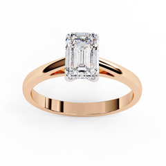 1.2 Carat Emerald Cut Lab-Grown Diamond Solitaire Engagement Ring in 18K White Gold
