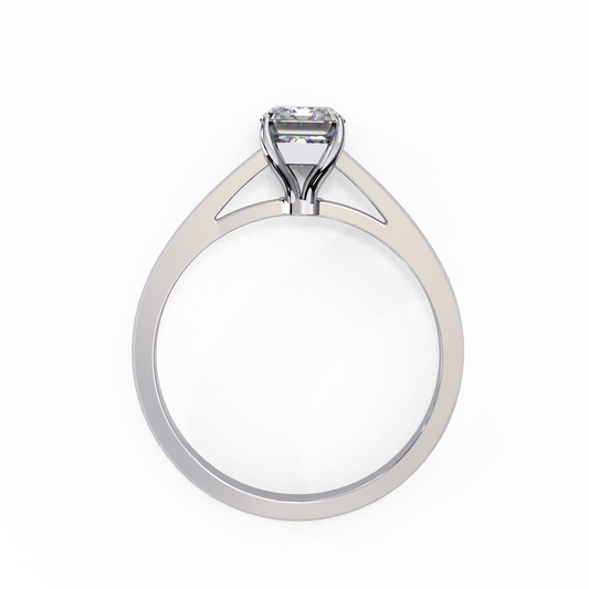 1.2 Carat Emerald Cut Lab-Grown Diamond Solitaire Engagement Ring in 18K White Gold