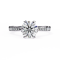 1.42 Carat Round Lab-Grown Diamond Ring in 18K Gold