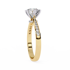 1.42 Carat Round Lab-Grown Diamond Ring in 18K Gold
