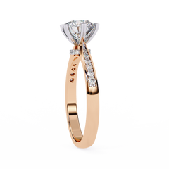 1.42 Carat Round Lab-Grown Diamond Ring in 18K Gold