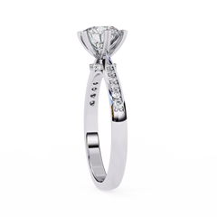1.42 Carat Round Lab-Grown Diamond Ring in 18K Gold