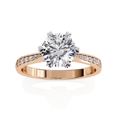 1.42 Carat Round Lab-Grown Diamond Ring in 18K Gold