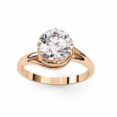AFFY IGI Certified 1.29 Carat Round Cut Lab-Grown Diamond Bypass Engagement Ring in 18K Solid Gold
