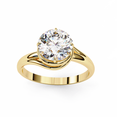 AFFY IGI Certified 1.29 Carat Round Cut Lab-Grown Diamond Bypass Engagement Ring in 18K Solid Gold