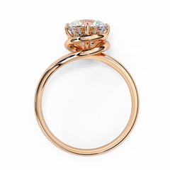AFFY IGI Certified 1.29 Carat Round Cut Lab-Grown Diamond Bypass Engagement Ring in 18K Solid Gold