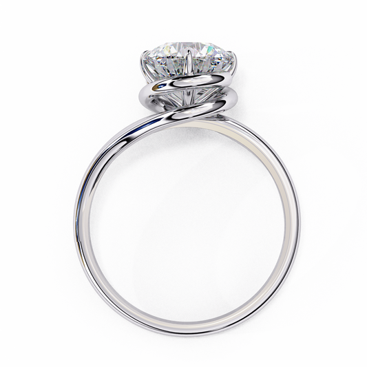 AFFY IGI Certified 1.29 Carat Round Cut Lab-Grown Diamond Bypass Engagement Ring in 18K Solid Gold