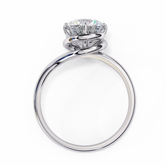 AFFY IGI Certified 1.29 Carat Round Cut Lab-Grown Diamond Bypass Engagement Ring in 18K Solid Gold