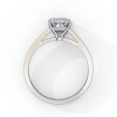 1.04 Carat Emerald Cut Lab-Grown Diamond Solitaire Engagement Ring in 18K White Gold