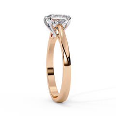 1.04 Carat Emerald Cut Lab-Grown Diamond Solitaire Engagement Ring in 18K White Gold