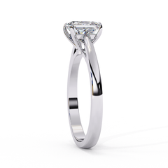 1.04 Carat Emerald Cut Lab-Grown Diamond Solitaire Engagement Ring in 18K White Gold