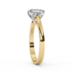 1.04 Carat Emerald Cut Lab-Grown Diamond Solitaire Engagement Ring in 18K White Gold