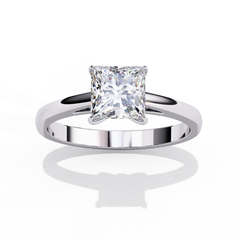 1.04 Carat Emerald Cut Lab-Grown Diamond Solitaire Engagement Ring in 18K White Gold