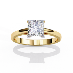 1.04 Carat Emerald Cut Lab-Grown Diamond Solitaire Engagement Ring in 18K White Gold