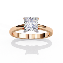 1.04 Carat Emerald Cut Lab-Grown Diamond Solitaire Engagement Ring in 18K White Gold
