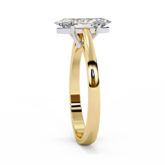 0.86 Carat Emerald Cut Lab-Grown Diamond Solitaire Engagement Ring in 18K White Gold