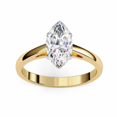 0.86 Carat Emerald Cut Lab-Grown Diamond Solitaire Engagement Ring in 18K White Gold