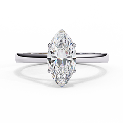 0.86 Carat Emerald Cut Lab-Grown Diamond Solitaire Engagement Ring in 18K White Gold