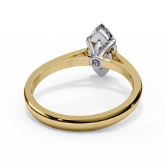 0.86 Carat Emerald Cut Lab-Grown Diamond Solitaire Engagement Ring in 18K White Gold