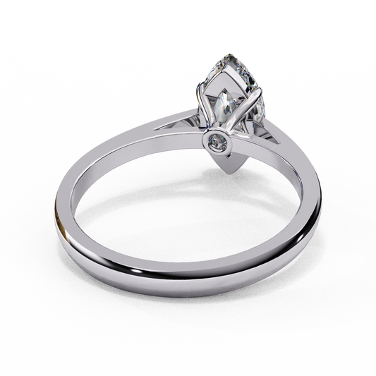0.86 Carat Emerald Cut Lab-Grown Diamond Solitaire Engagement Ring in 18K White Gold