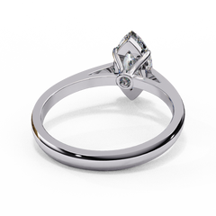 0.86 Carat Emerald Cut Lab-Grown Diamond Solitaire Engagement Ring in 18K White Gold