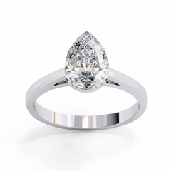 1.3 Carat Emerald Cut Lab-Grown Diamond Solitaire Engagement Ring in 18K White Gold