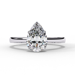 1.3 Carat Emerald Cut Lab-Grown Diamond Solitaire Engagement Ring in 18K White Gold