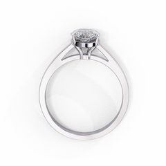 1.3 Carat Emerald Cut Lab-Grown Diamond Solitaire Engagement Ring in 18K White Gold