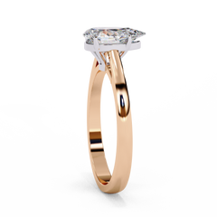 1.3 Carat Emerald Cut Lab-Grown Diamond Solitaire Engagement Ring in 18K White Gold