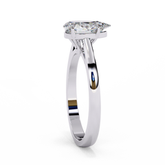 1.3 Carat Emerald Cut Lab-Grown Diamond Solitaire Engagement Ring in 18K White Gold