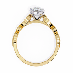 1.44 Carat Marquise Cut Beaded Lab-Grown Diamond Engagement Ring