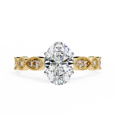 1.44 Carat Marquise Cut Beaded Lab-Grown Diamond Engagement Ring