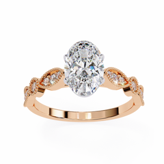 1.44 Carat Marquise Cut Beaded Lab-Grown Diamond Engagement Ring
