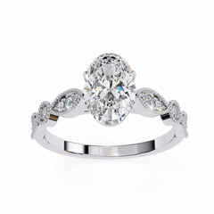 1.44 Carat Marquise Cut Beaded Lab-Grown Diamond Engagement Ring