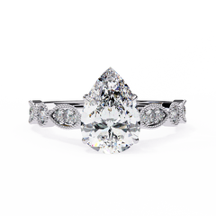 1.13 Carat Marquise Cut Beaded Lab-Grown Diamond Engagement Ring