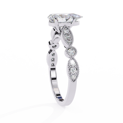 1.13 Carat Marquise Cut Beaded Lab-Grown Diamond Engagement Ring